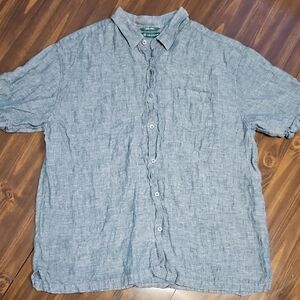 Cubavera Blue Casual Button Down Shirt